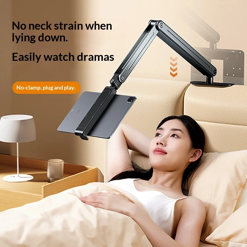 

Cantilever lazy phone holder, aluminum alloy rotating folding holder, bed top tablet holder for binge watching on the bed