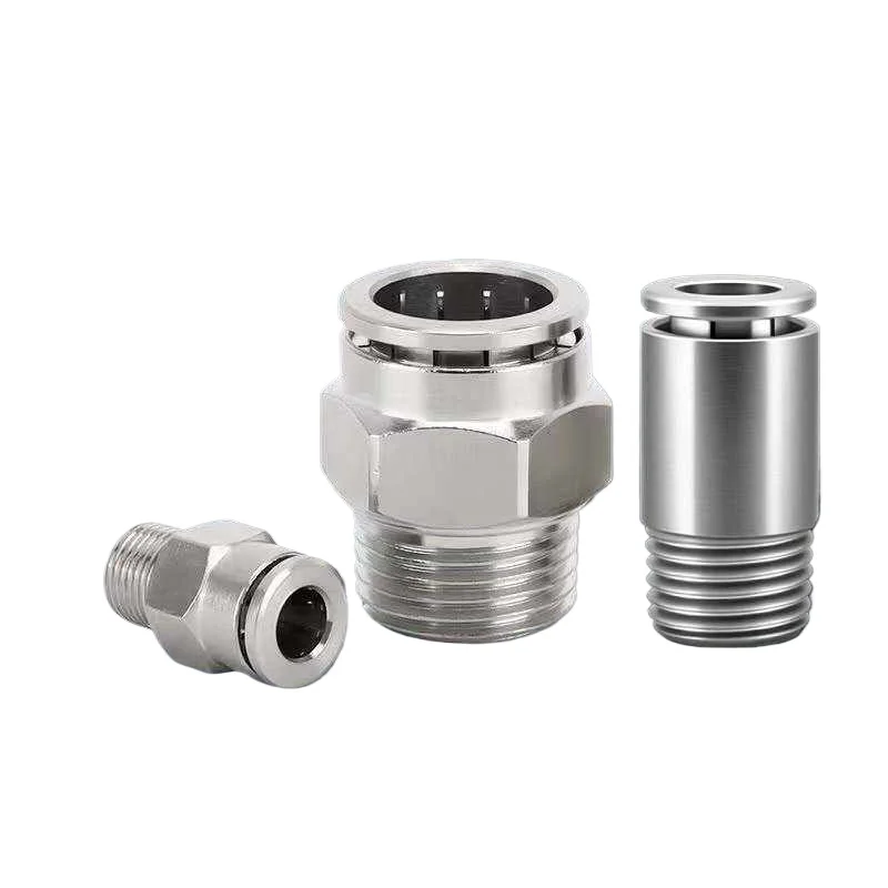 High Quality Nickel Plated Copper PC Straight Pneumatic Fitting Push To Connect Quick Air Hose Fitting Connector
