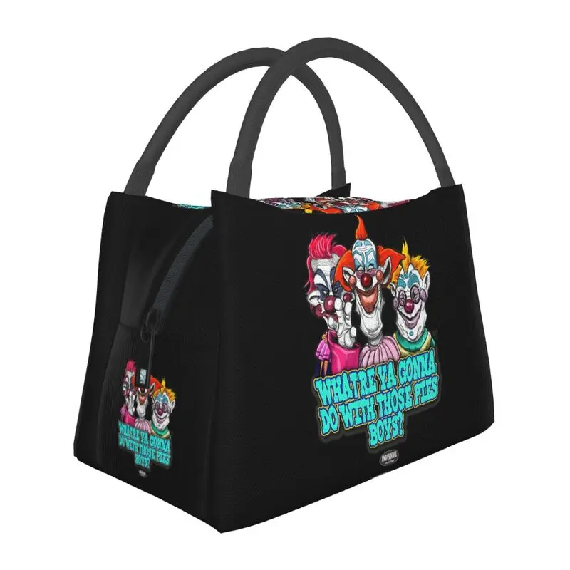 

Killer Klowns From Outer Space Insulated Lunch Bags School Office Funny Horror Movie Waterproof Cooler Thermal Bento Box Women