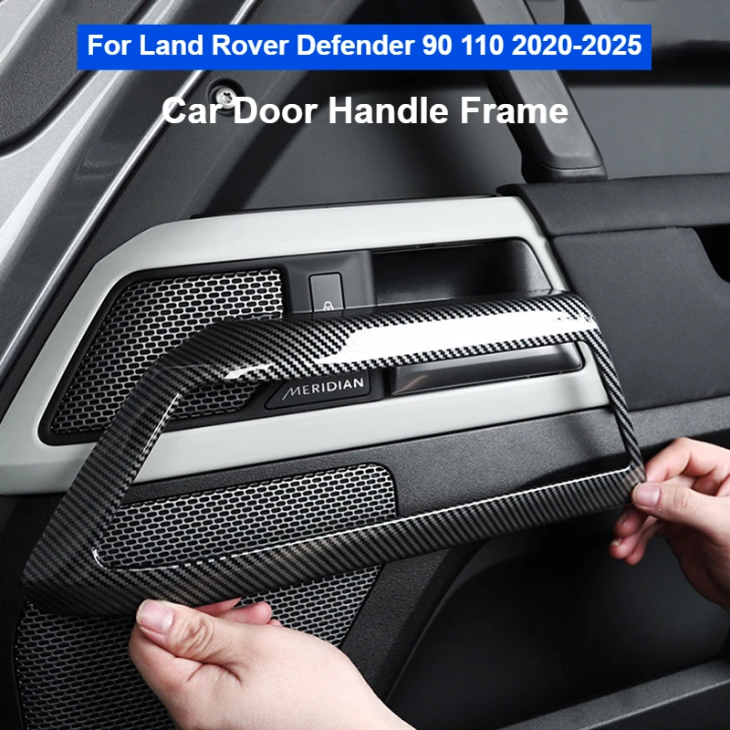 

For Land Rover Defender 90 110 2020-2025 Car Door Handle Frame Carbon Fiber Door Switch Modification Decorative Sticker