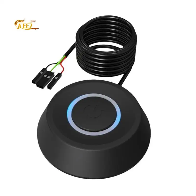 

AEE7-1.8M Настольный переключатель компьютера Материнская плата ПК Внешняя кнопка включения/выключения питания Удлинительный кабель Круглый переключатель запуска