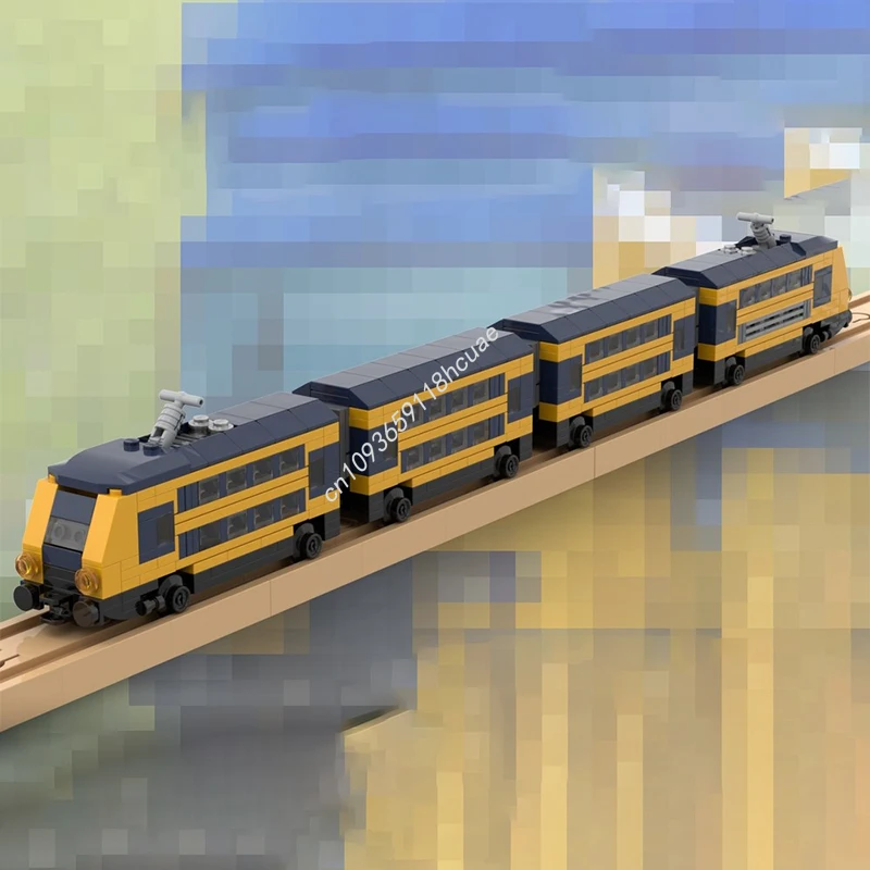 774 stücke MOC Doppel Decker Zug für BRIO/Holz Eisenbahn Zug Bausteine Erwachsene sammler kinder Modell Weihnachten spielzeug Geschenk