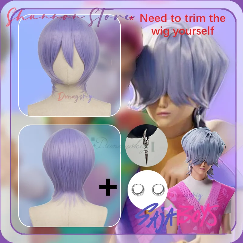 

1PCS 30CM Anime Demon Hunter Saja Boy mystery Cosplay Costume Wig Kpop Group Singing Korea Style Man Suit Halloween Event Party