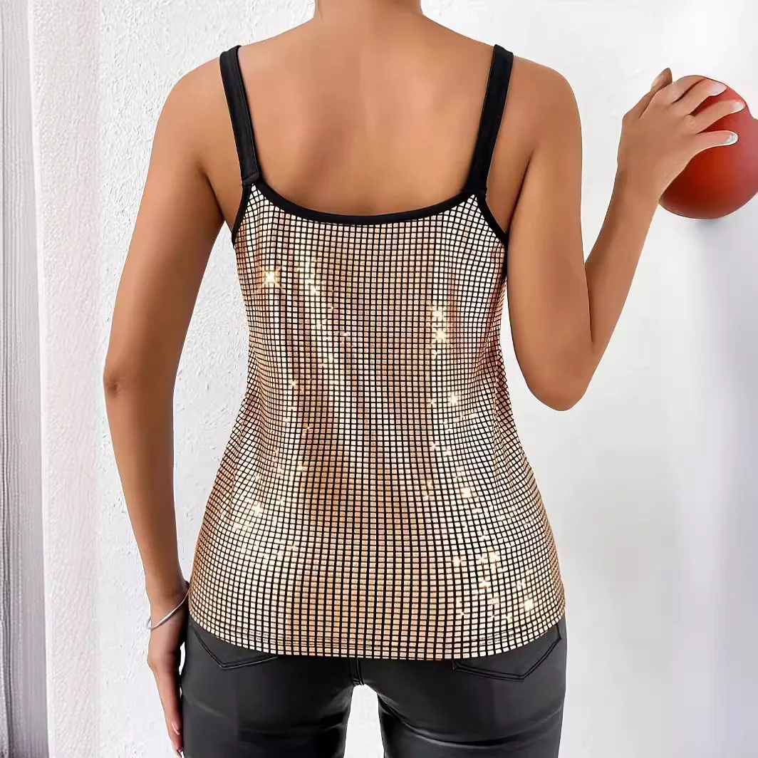 New women's tops fashion sexy sequin chain camisole for women vetement femme tendance  sexy shop produts  ropa mujer juvenil