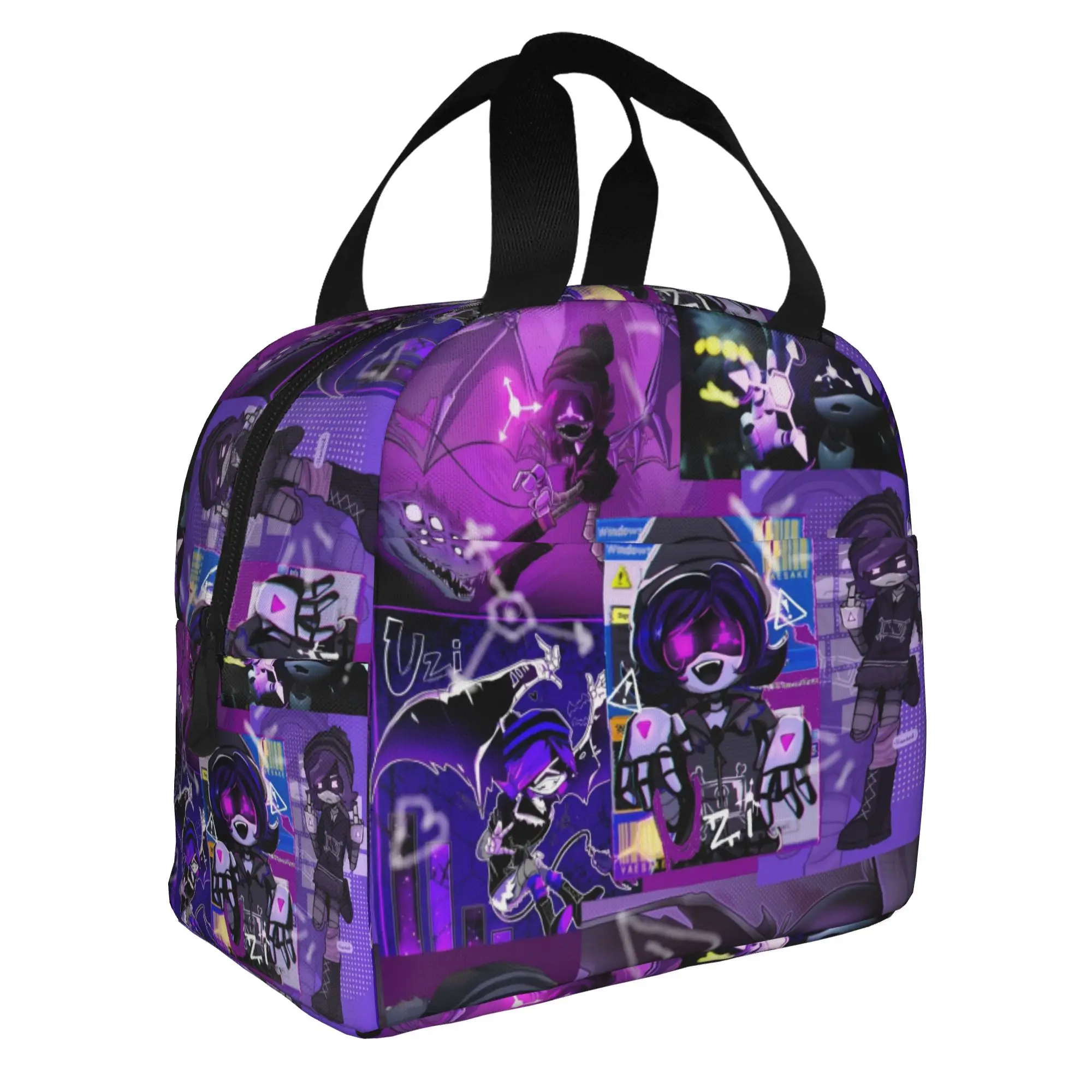 Murder Drones Anime Insulated Lunch Tote Bag for Women Movies Games Portable Thermal Cooler Food Lunch Box Outdoor Camping