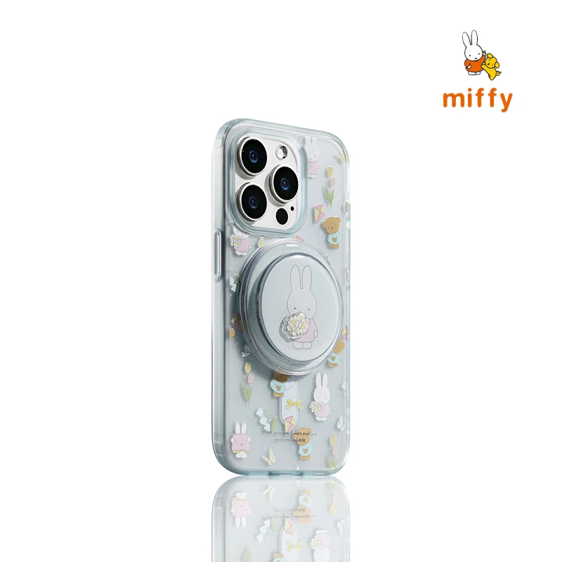 

Phone Shell Miffy and Boris Flower Series Suitable for Iphone 17 16 15 14 Magnetic Holder Anti Drop Phone Case Anime Accessories