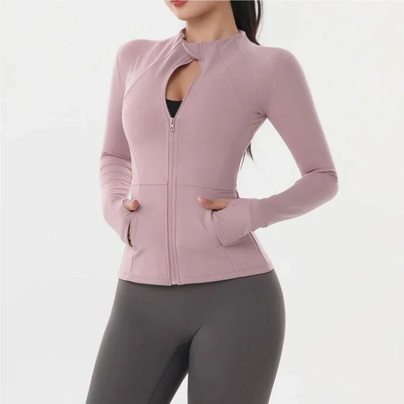 

Quick-drying Breathable Sports Jackets Women's Zipper Yoga Top Outdoor Exercise Running Fitness Long Sleeve