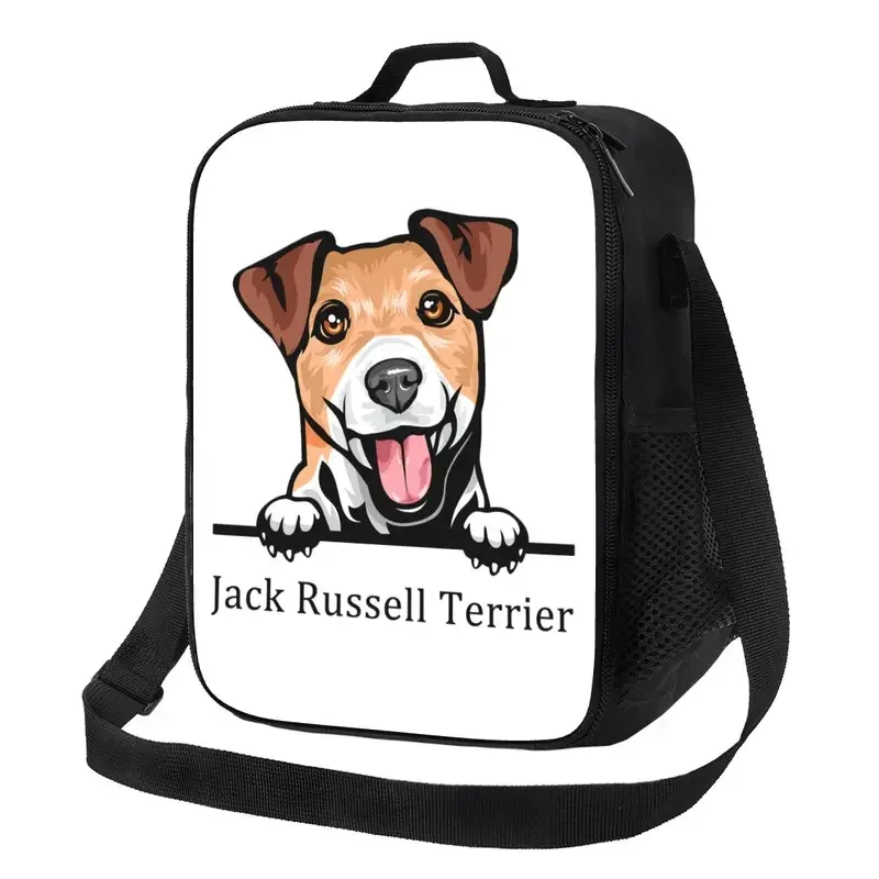 

Peeking Dog Jack Russell Terrier Insulated Lunch Bag for Women Pet Animal Cooler Thermal Bento Box Beach Camping Travel