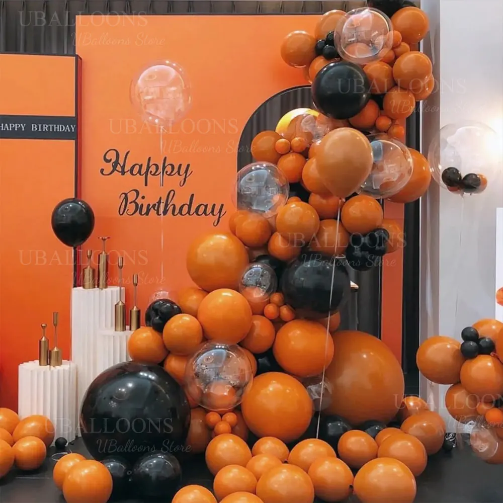 1 Set Retro Orange Luftballons Girlande 5/10/12/18 Zoll gebrannter orangefarbener Ballonbogen für Sun Cutie Babyparty Halloween Geburtstagsdekoration – Detail 10