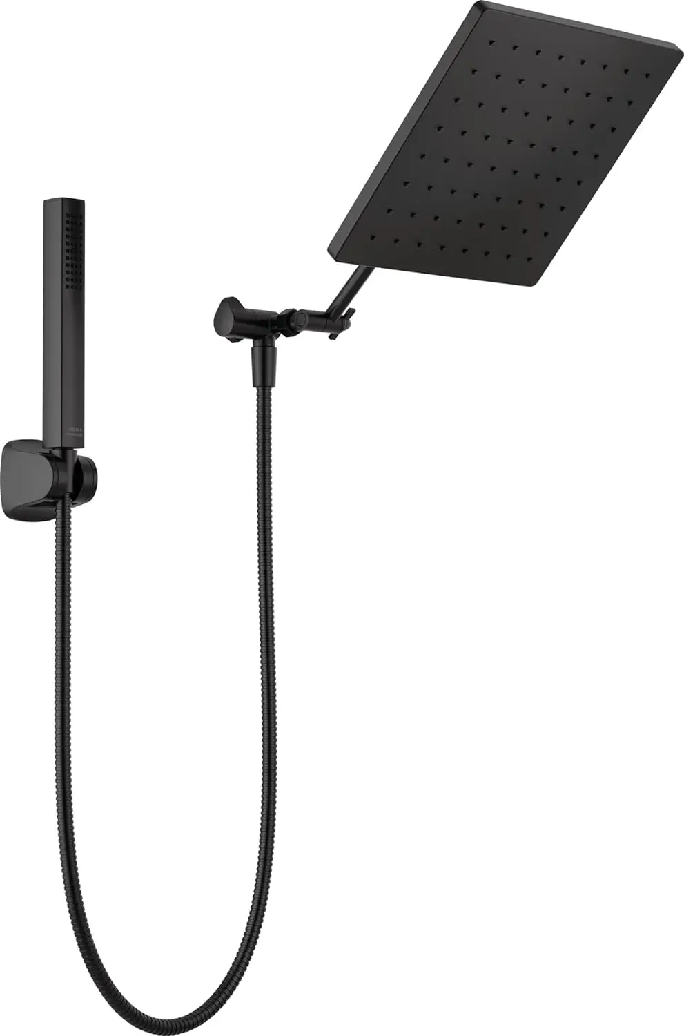 

Modern Rain Shower Head and Hand Shower Combo with Adjustable Arm, Touch-Clean Nozzles in Matte Black