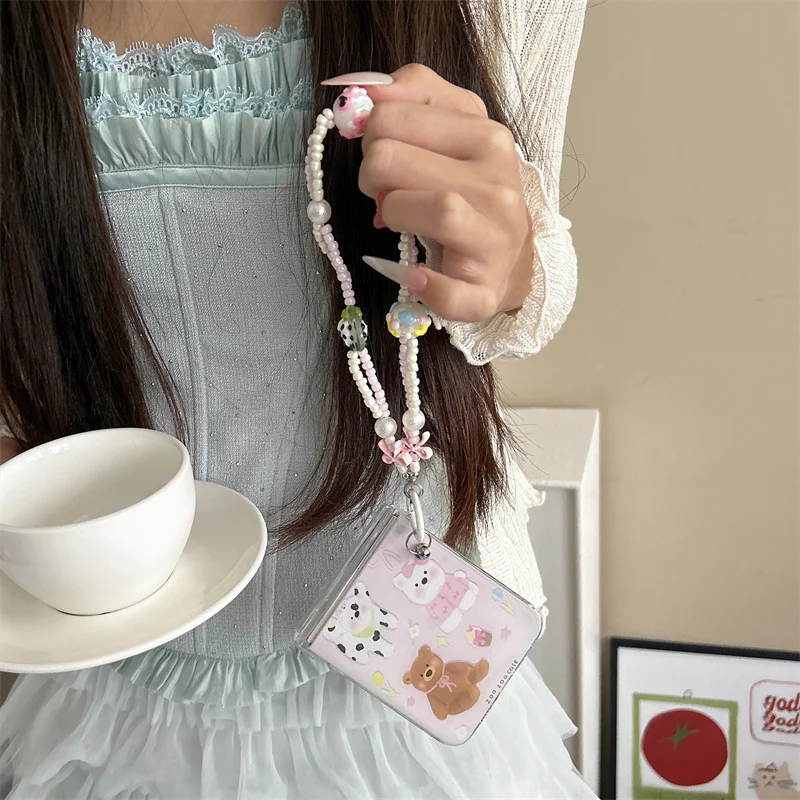 Para Samsung Galaxy Z Flip 7 FE 3 4 5 6 funda de perro de dibujos animados pulsera bisagra cubierta a prueba de golpes para Samsung Z Flip7