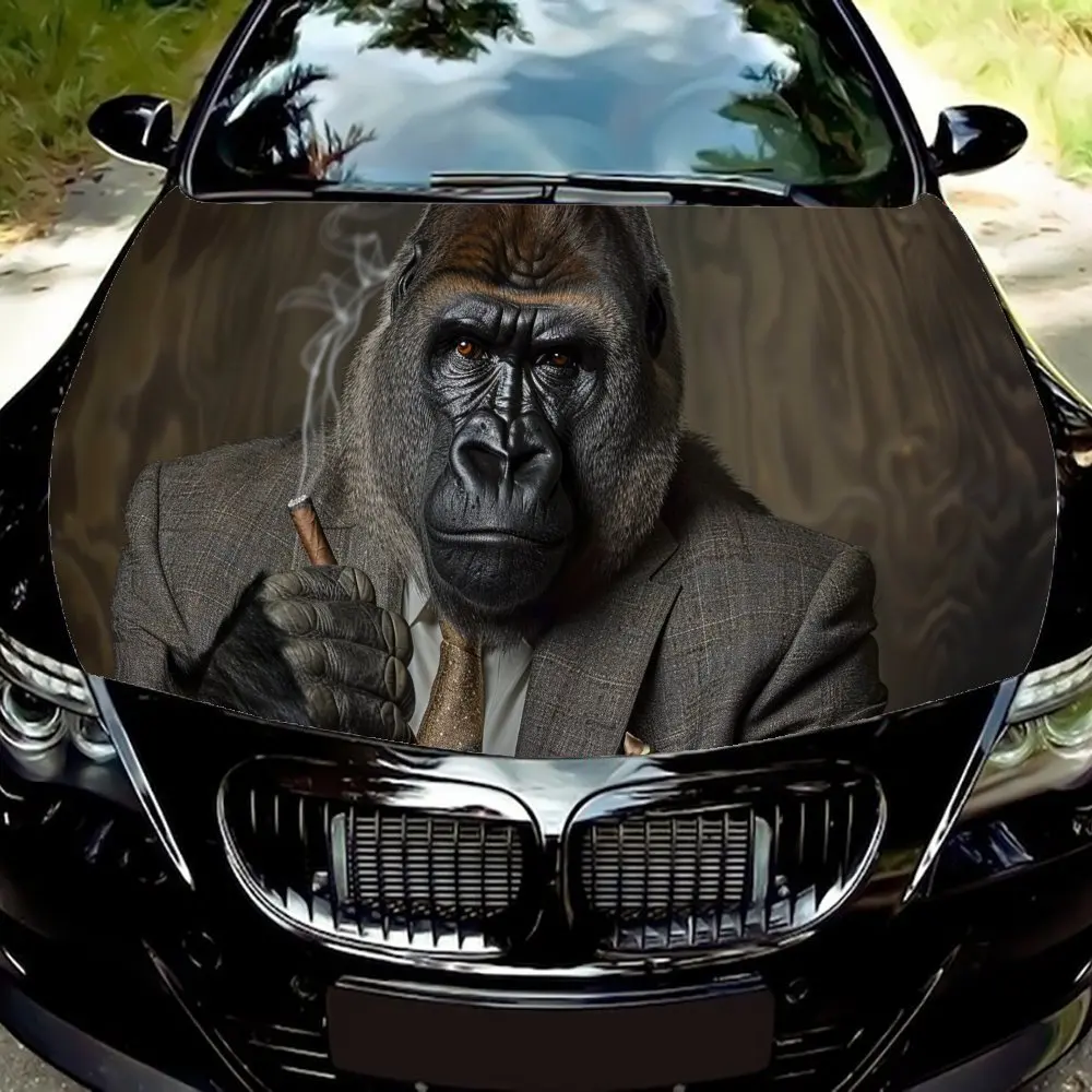 

Доминантный стиль Gorilla Posture, обертка на капот автомобиля, цветная виниловая наклейка, графический капот для грузовика, автоаксессуары, украшение, наклейка, подарок