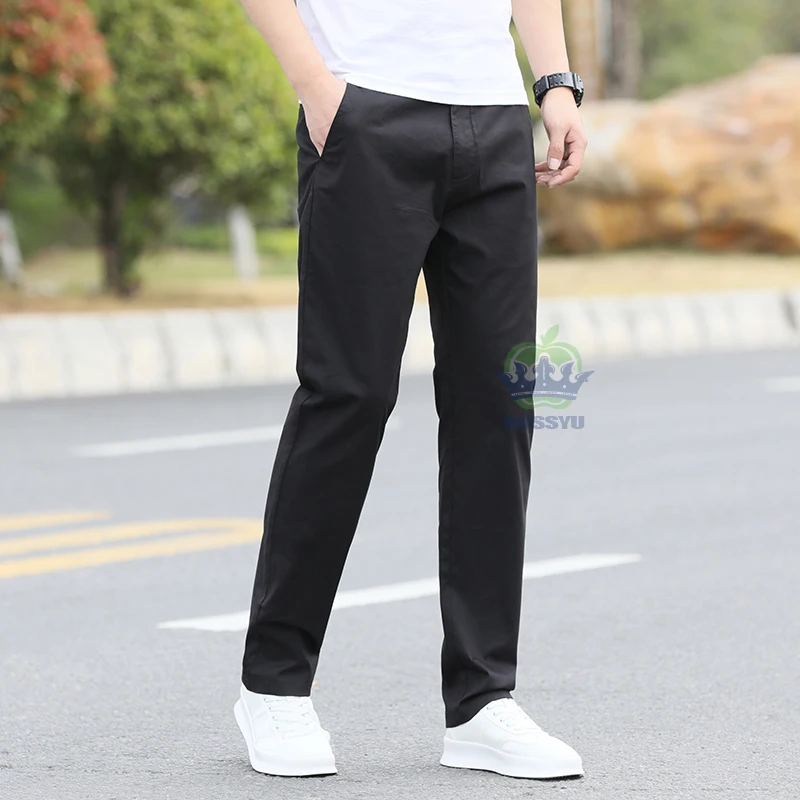 Brand Clothing New Summer Thin Business Pants Men Classics Cotton Light Grey Khaki Work Straight Trousers Male Plus Size 28-40 - Image 4