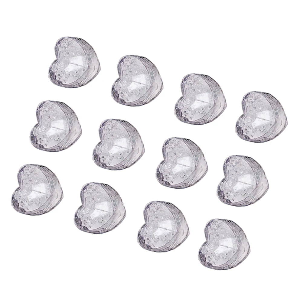 

12 Pcs Flash LED Glowing Ice Cubes Decoration Reusable Shapes Party Heart Light up
