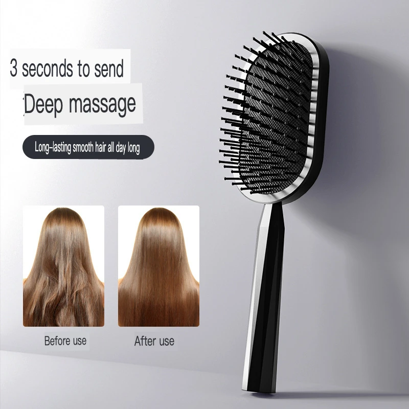 Women's Air Cushion Comb Long Hair Massage Scalp Styling Tool Fluffy Small Black Hair Comb for Home Salon Use