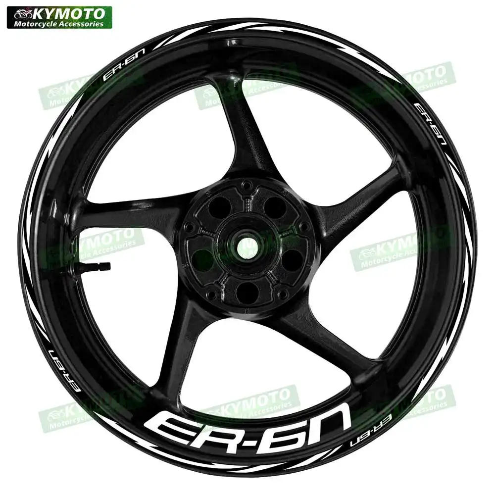 For ER-6N ER6N reflective motorcycle accessories stickers 17 inch front and rear rim decals off-road fairing decoration