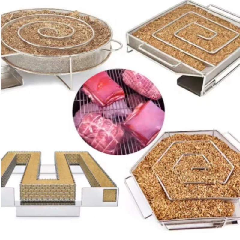 Stainless Steel cold smoke generator packaging box for BBQ Grill Wood Chip Smoking Box Smoke Generator Grill Tray Smoker Tools
