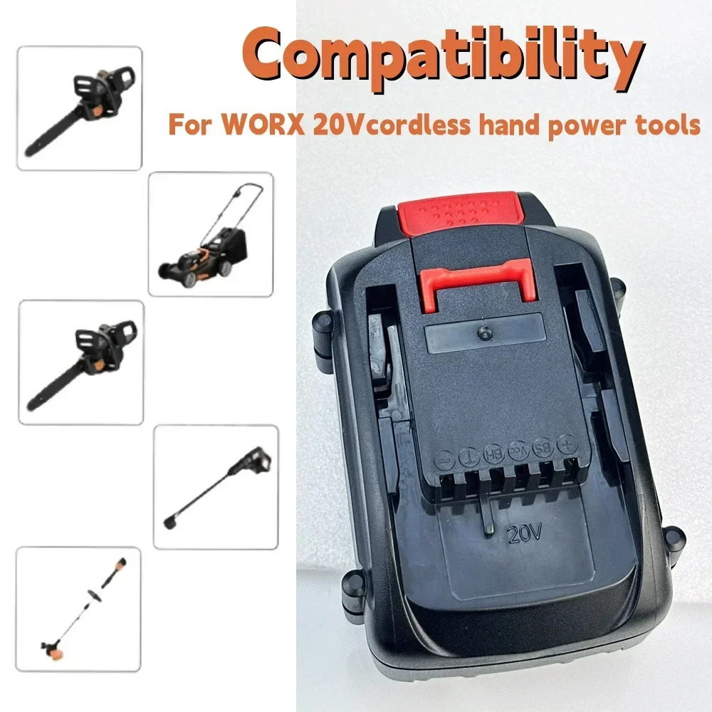 Worx용 리튬 배터리, 20V WA3580, 4000mAh, 고품질 배터리, WG180, WG280, WG380, WG580, Ersatz, Worx 20V 리튬 배터리용