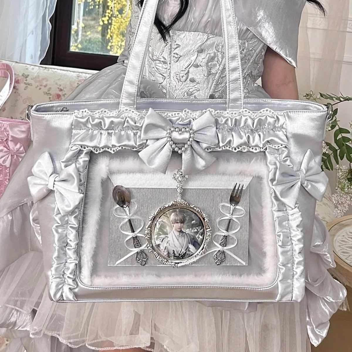 Neue Y2K süße japanische Ita Tasche Lolita Mädchen transparente Schultertasche große Kapazität Umhängetasche Casual Bag DIY Display Handtaschen