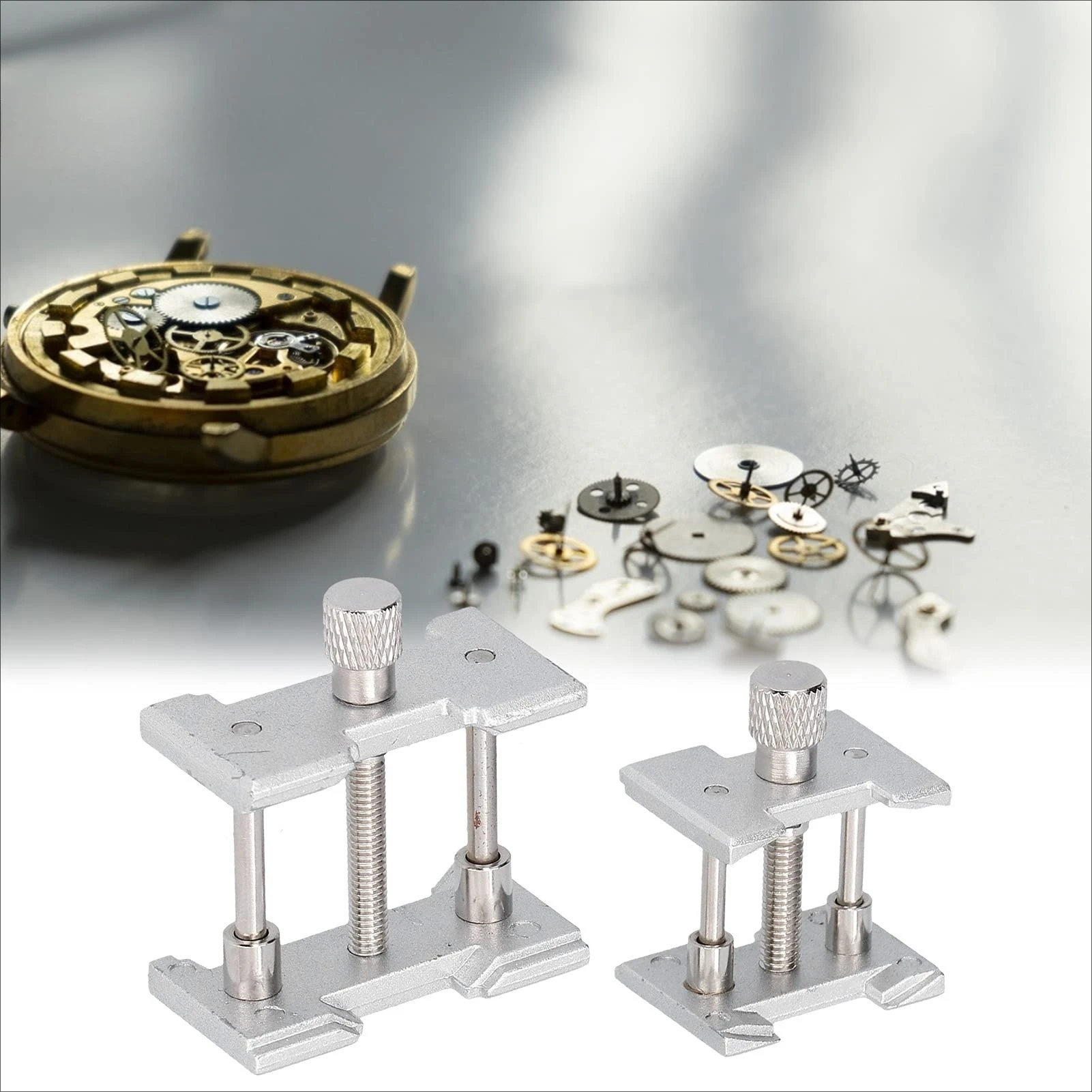 2 PCS Metal Watch Movement Holder Fixed Base Multi Function for Watchmaker Watch Clamp Watches Repair Tools Accessories