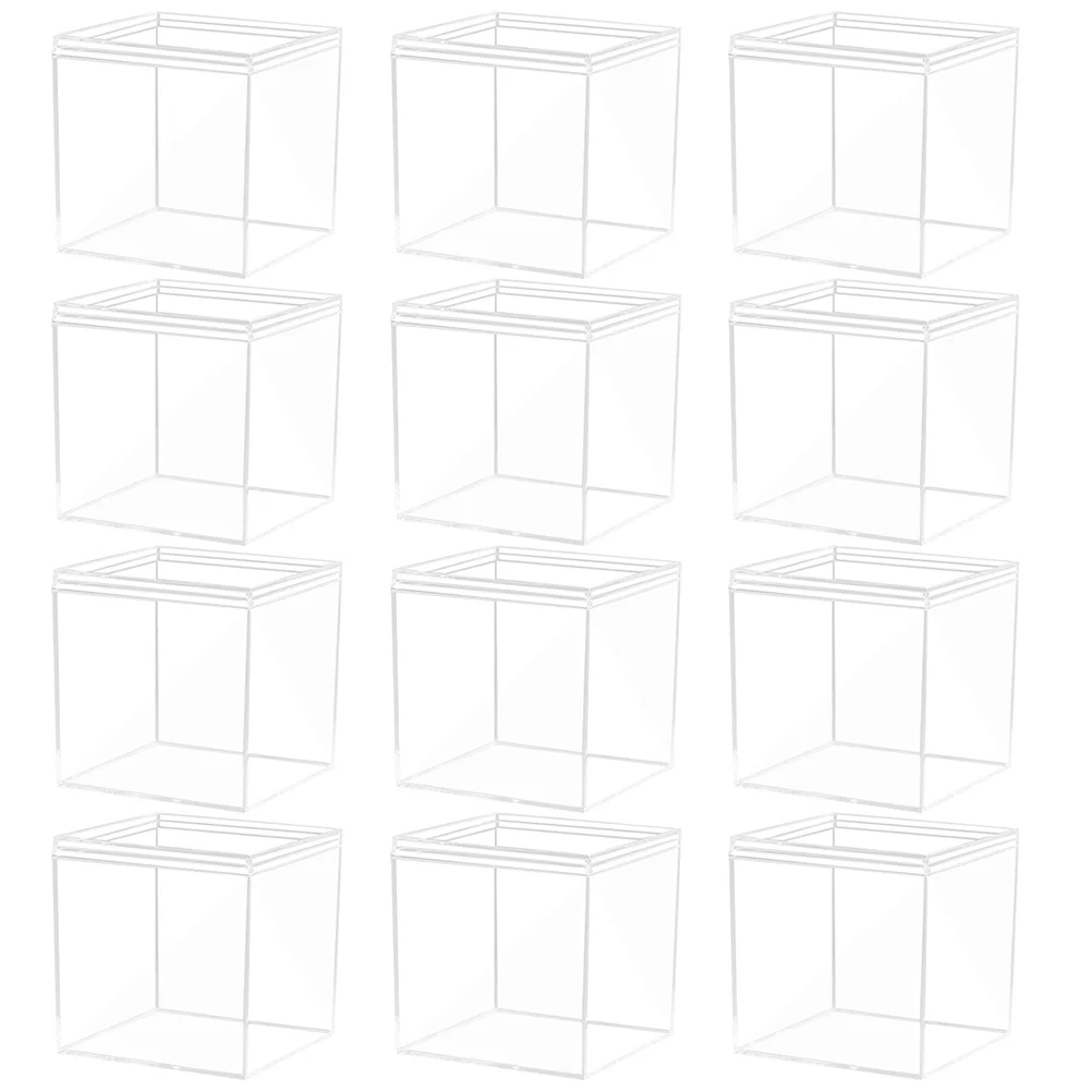 12 Pcs Display Box Storage Collectibles Case for Trade Show Cabinet Toy Showcase Candy Home Decor Organizer Holder