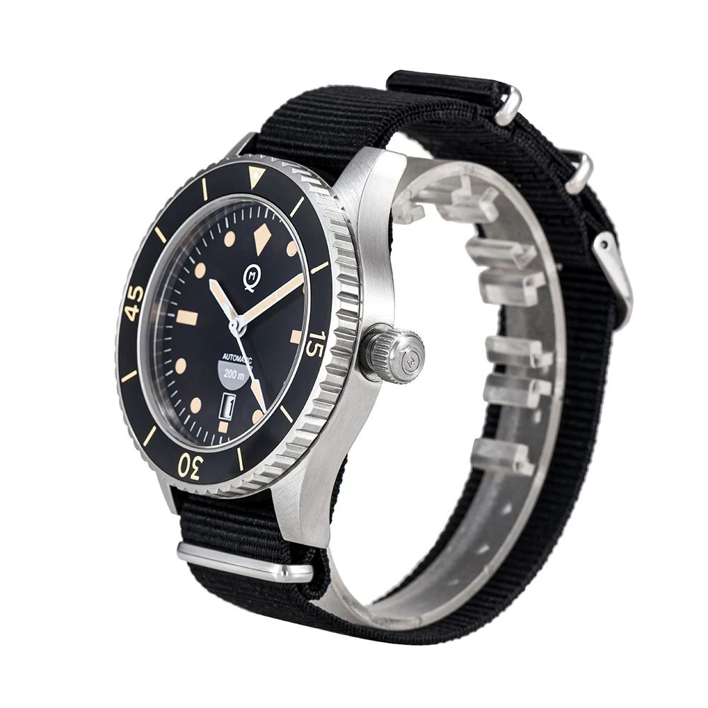 QM NH35 Dive Automatic Mechanical Men\'s Watch C3 Luminous  sapphire crystal  Cramic Bezel High quality 8020NH LOGO