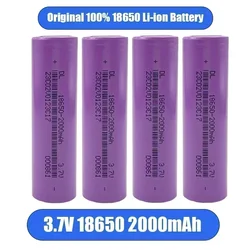 Original 100% 18650 Li-ion rechargeable battery 3.7V 2000mAh 10A discharge for flashlight and power tool screwdriver