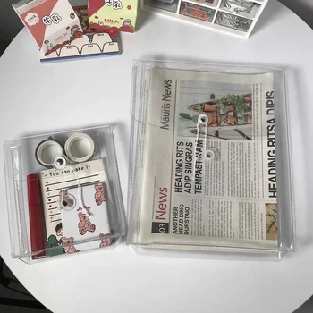 1 pçs pasta de arquivo de escritório a4 b5 saco de armazenamento transparente estudante papelaria organizador pvc documento informações saco bolsa pasta