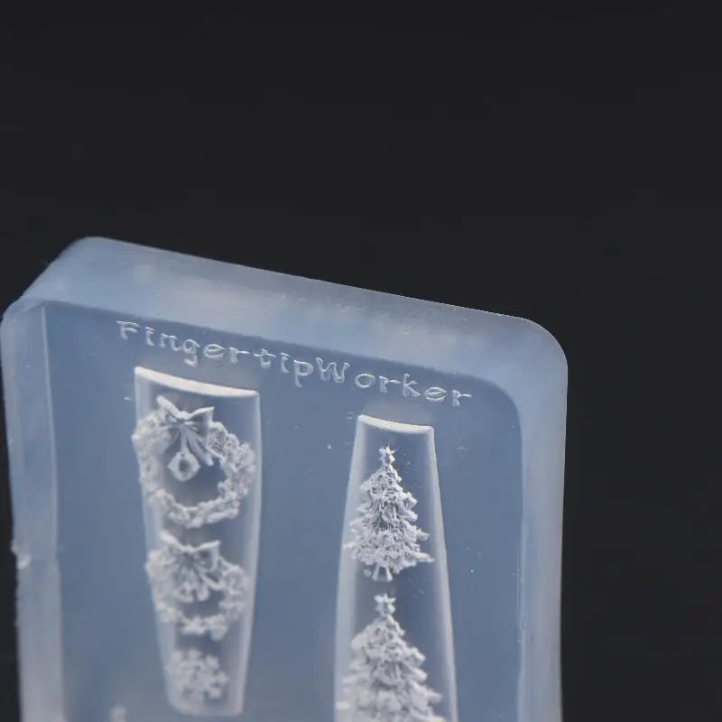 1 Stück Schmetterlingsknoten-Schneeflocken-Weihnachtskranz 3D-Maniküre-Silikonform Niedliche Weihnachts-Nagelkunstformen DIY Nagelkunst-Deko – Detail 12