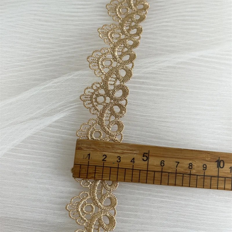 Venice bronze-gold scallop Lace trim Hollow out wave lace for Craft sewing Doll\'s dress Costume Supply DIY Sewing Choker