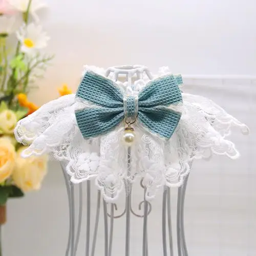 Frenal Linen Collar for Cats Dog Necklace Yarn Cat Accessories Pastoral Pet Bow Scarf Cute Kitten Perro Neck Rottweiler Maltipoo