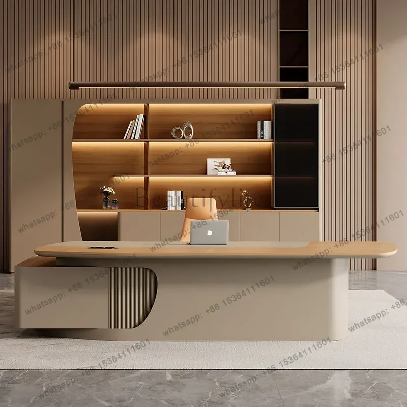 PG Decoration Computer Office Desk Modern Aesthetic Design Luxury Wooden Office Desk Nordic Organizers Tavolo Trendy Furniture
