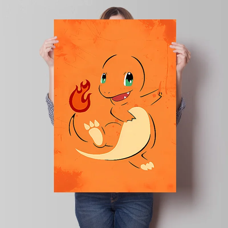 Minimalistyczny Pokemon obraz ścienny na płótnie Pikachu Bulbasaur Squirtle Charmander wystrój pokoju plakaty i druki obraz na ścianę