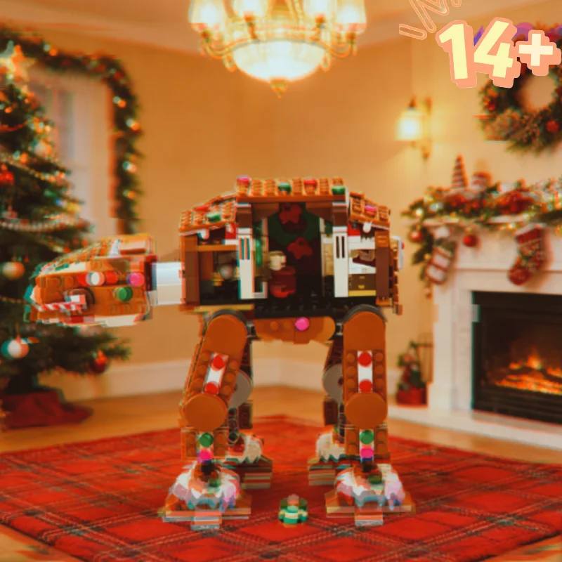 2026 New In Stock Gingerbread At-at Walker Building Blocks With Figures Diy Assembly Model Creative Desktop Ornament Popular