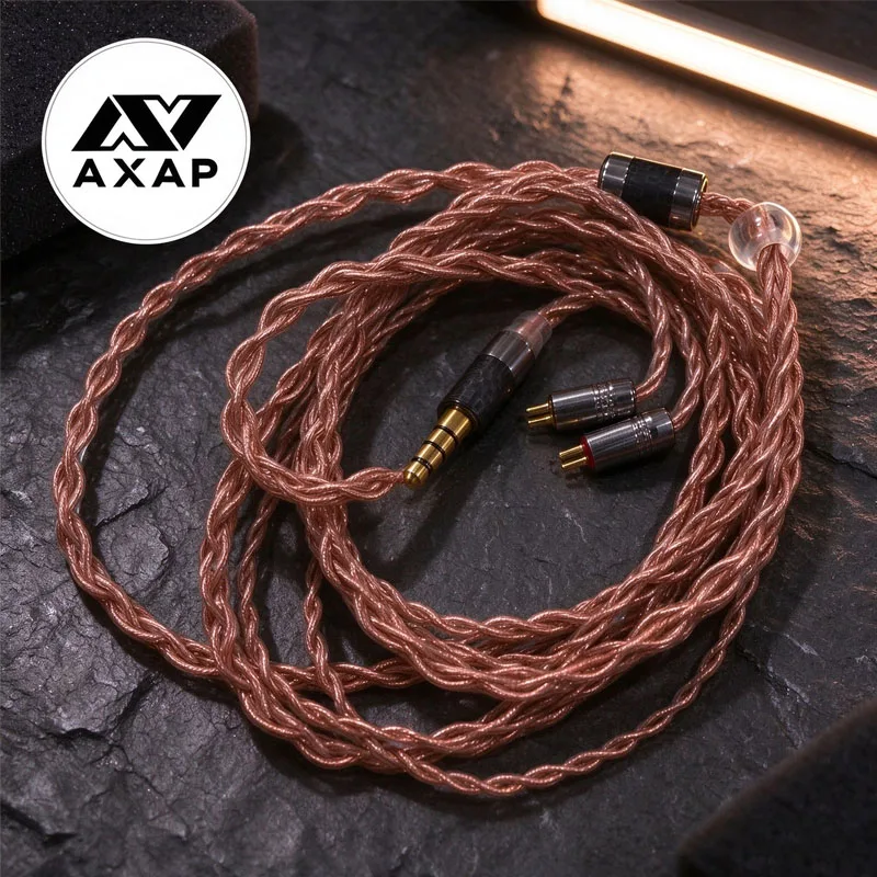 AXAP Terra 4 Core Pure Copper IEM Upgrade Cable,3.5/4.4mm,0.78 2Pin Connector,HiFi In-ear Earphone Audio Wire