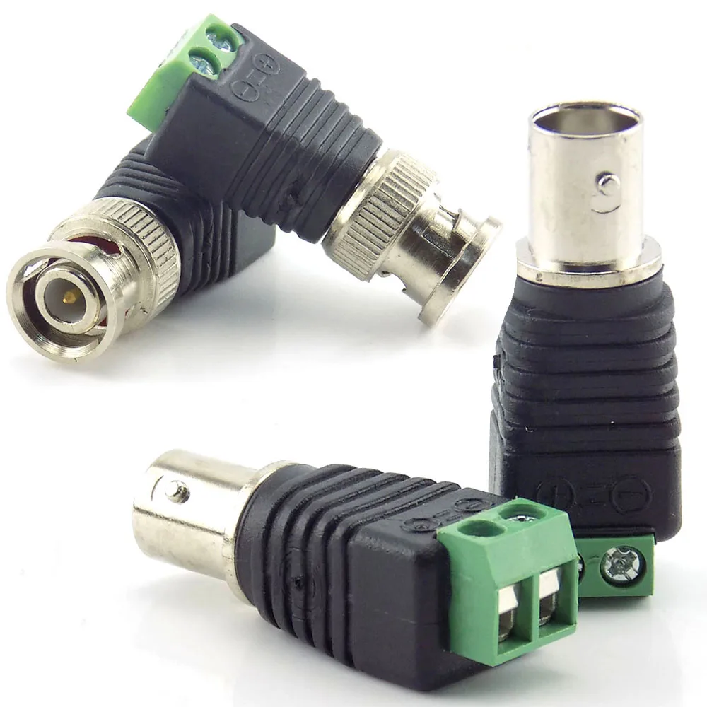 1 คู่ขั้วต่อ BNC ชาย COAX Cat5 ถึง BNC หญิงปลั๊ก DC อะแดปเตอร์ Balun สําหรับกล้องวงจรปิดอุปกรณ์เสริมกล้อง LED Strip ไฟ