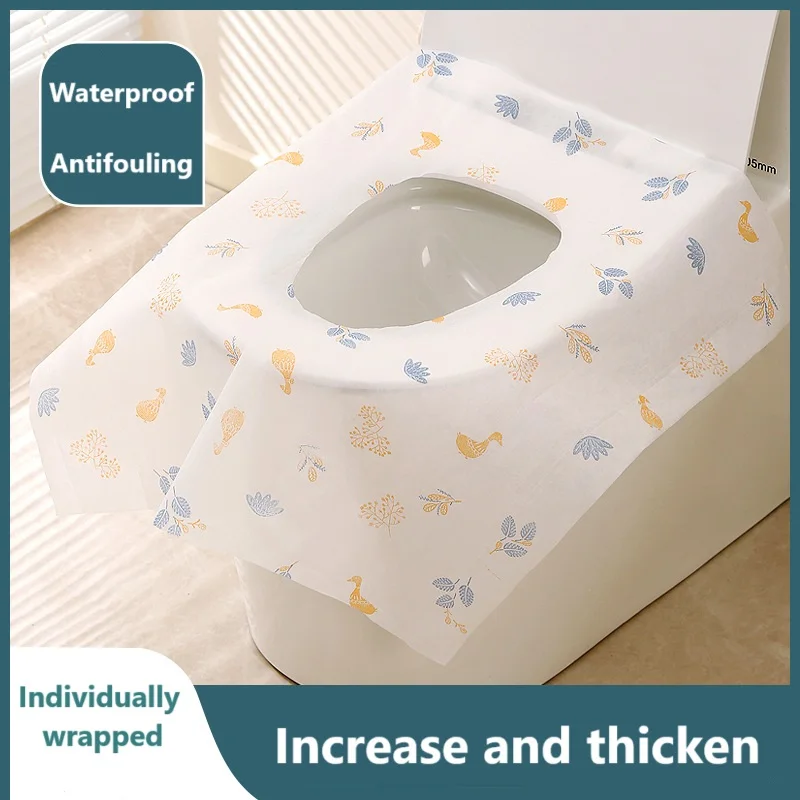 5Pcs Portable Individually Large Waterproof Toilet Cover Anti slip thickening Toilet Seat Covers Disposable for Toddlers Adults