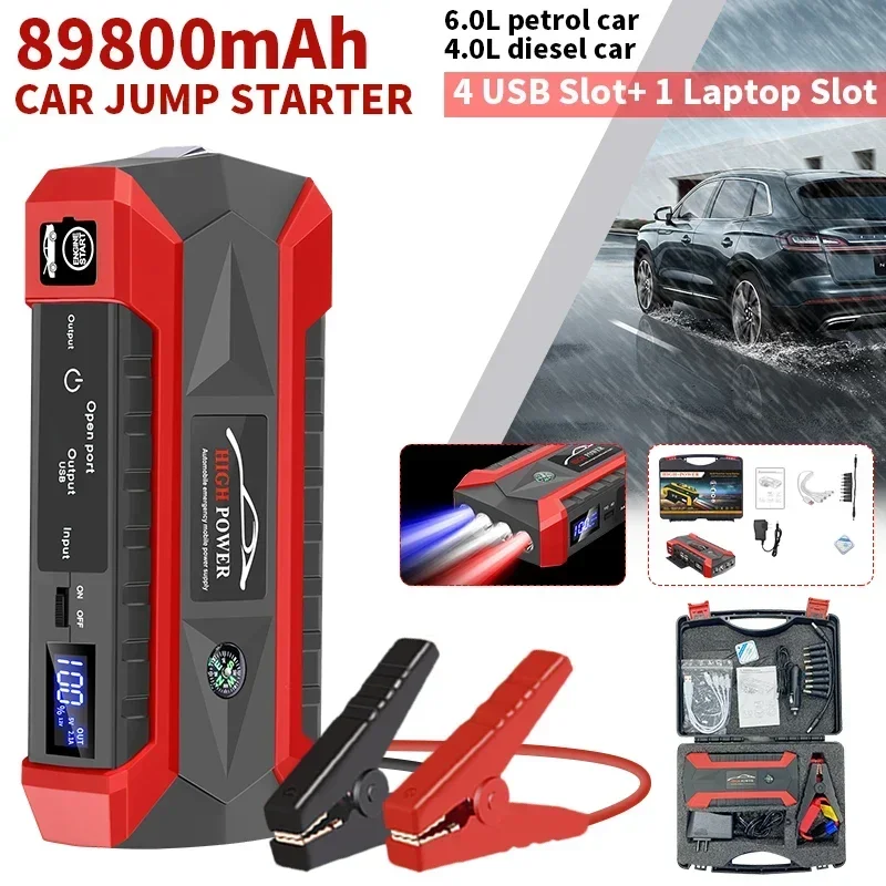 12V Car Jump Starter 89000mAh Power Bank Petrol Diesel Car Battery Charger Starting for Auto Battery Booster To Start Car