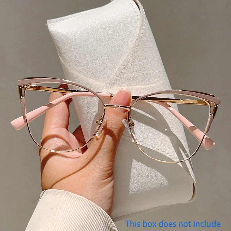 

Oversized Cat Eye Glasses Women New Fashion Vintage Hollowed Rim Optical Frames Trendy Luxury Butterfly Shaped Eyeglasses
