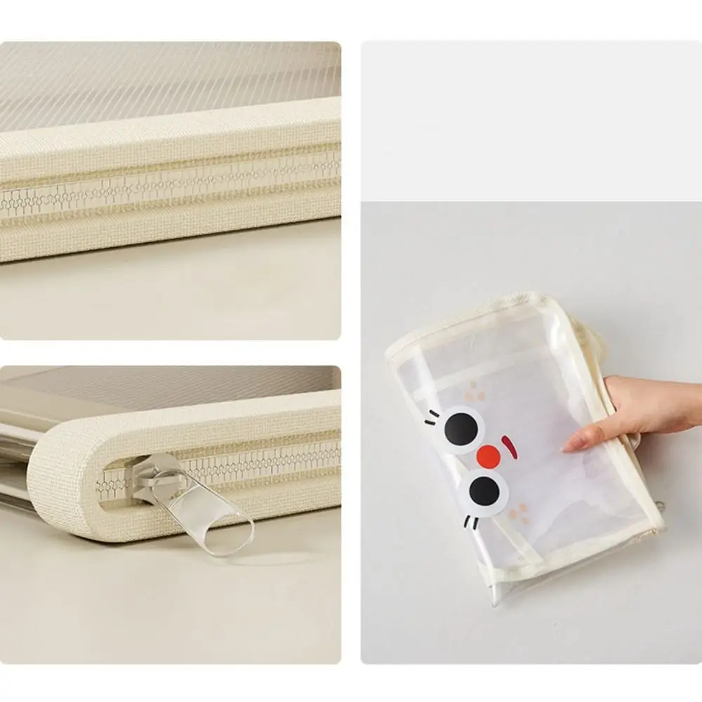 

Convenient High-capacity Book Storage Bag Transparent Waterproof Portable File Bag Dustproof PVC Handheld Bag Student