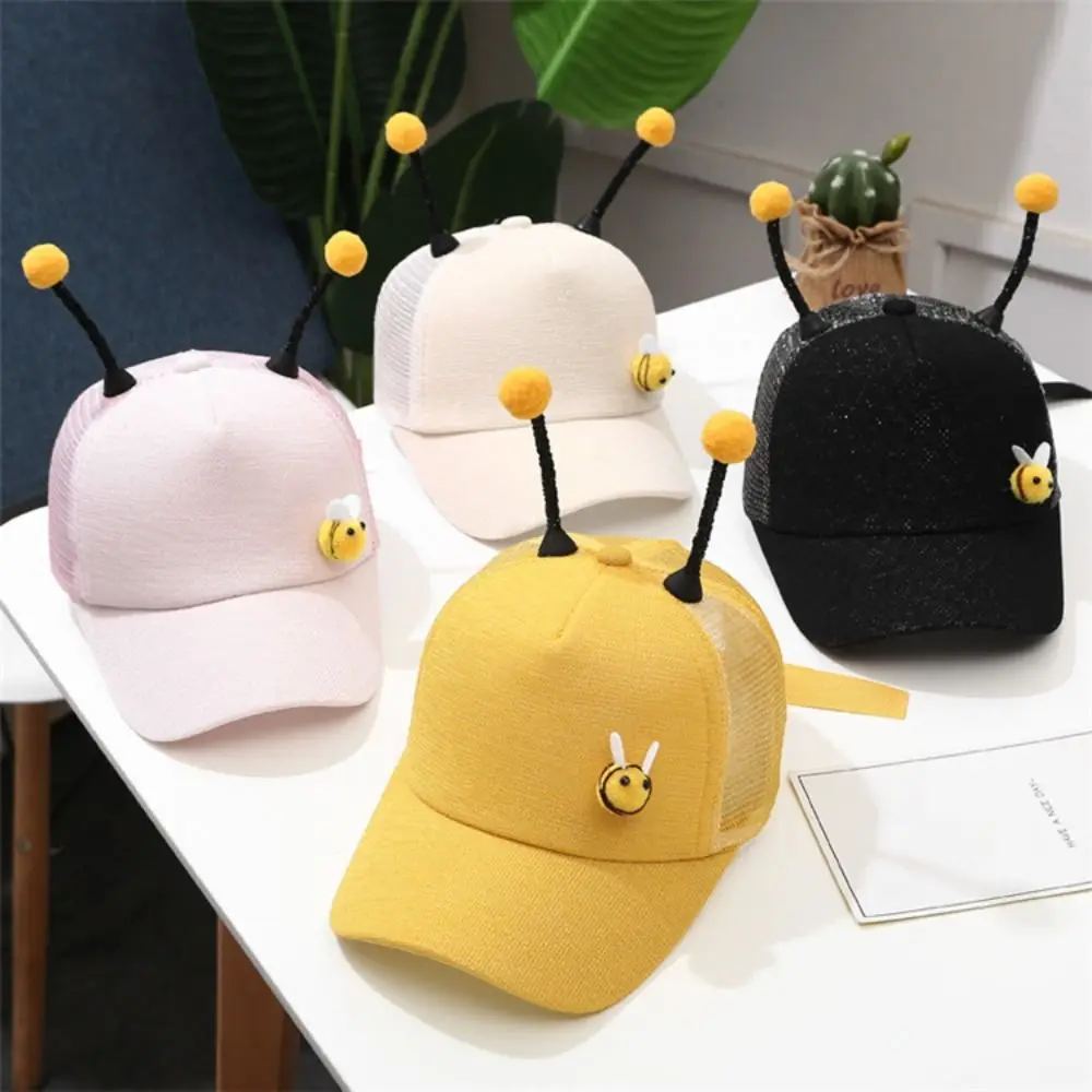 

Mesh Children Baseball Cap Hip Hop UV Protection Sunscreen Fisherman Hat Breathable 3D Little Bee Visor Mesh Hat Kids Baby