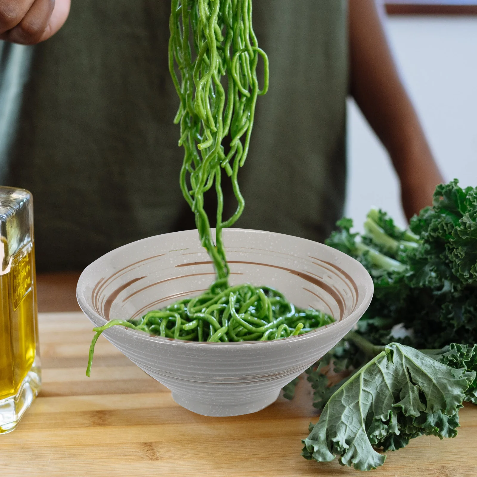 

Japanese Style Ceramic Soup Bowl Long-Lasting for Salad Home Restaurant Kitchen Use Ceramic Bowl