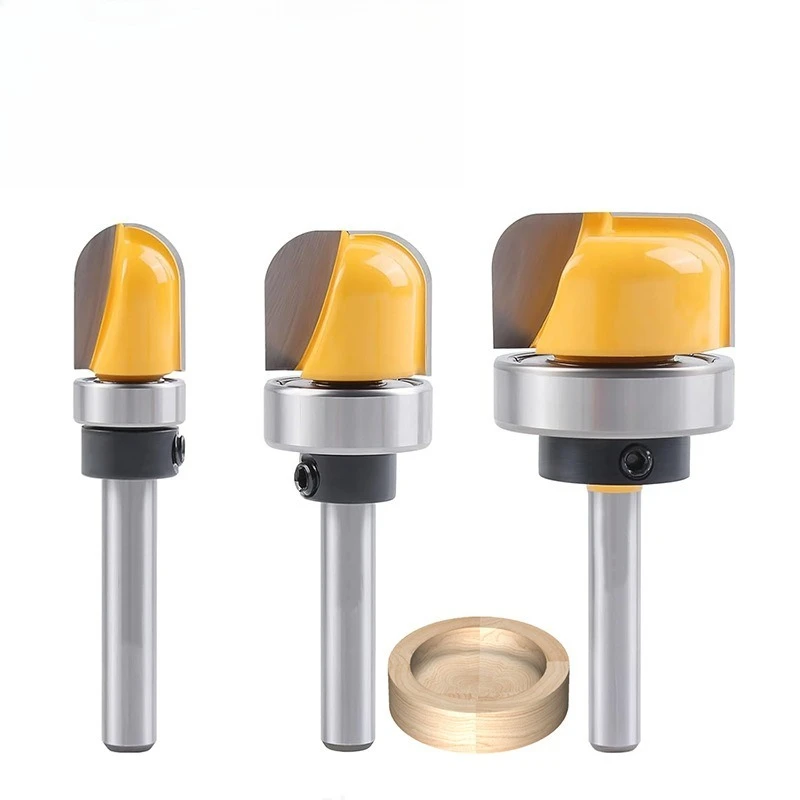 With Bearing Double Arc Round Bottom Router Bit Woodworking Grooving Lock Hole Carving Milling Cutter