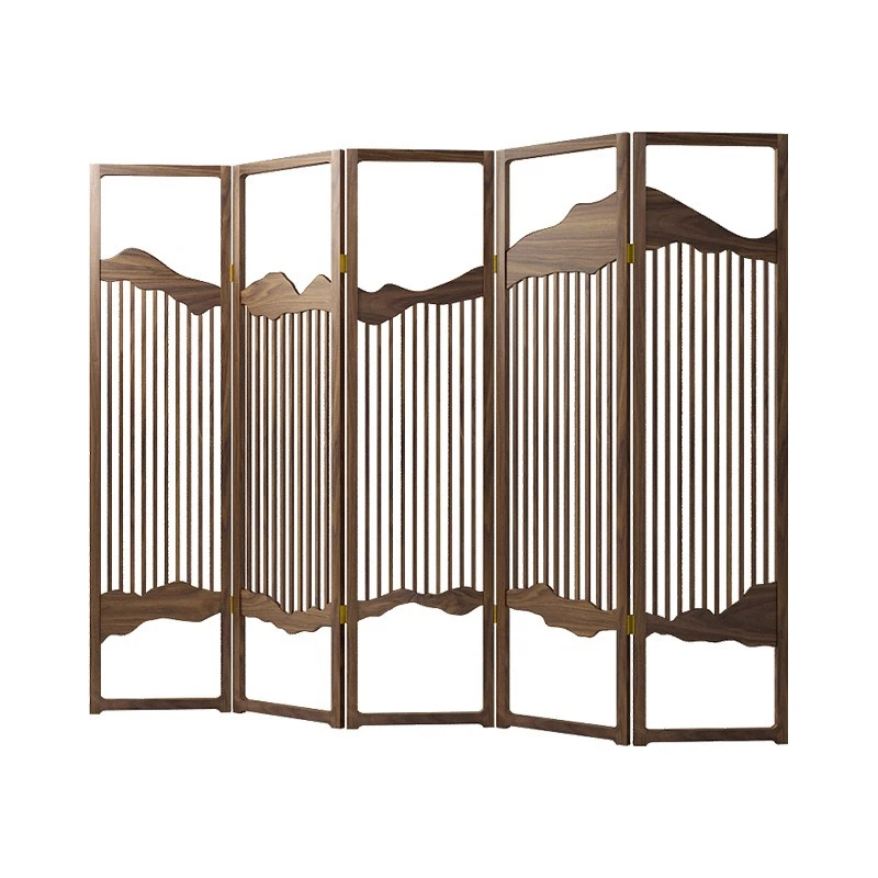 New Chinese screen partition Chinese solid wood modern simple antique living room mobile office home light luxury entrance