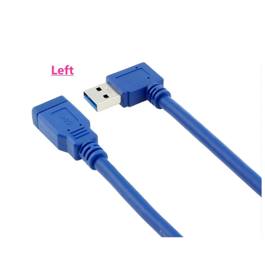 1ft Usb 3.0 Rechter Linker Hoek 90 Graden Extensie 5Gbps Usb 3.0 Kabel Mannelijk Naar Vrouwelijk Adapter Snoer Usb-Kabel 0.3M