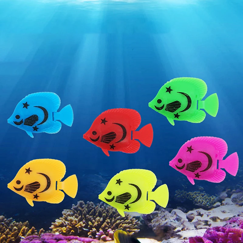 10Pcs Aquarium Simulated Vivid Landscape Tropical Fish Aquarium Accessories Moving Artificial Fishes Plastic Floating Small Fish