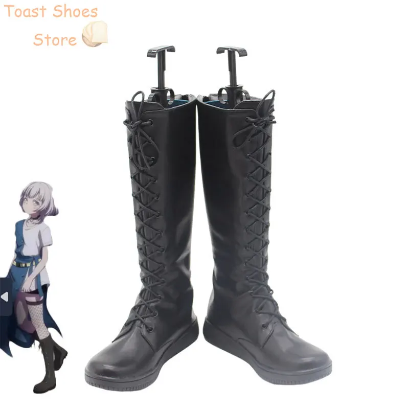 Jeu BanG replice! It's MyGO Oke ame Rana Cosplay Chaussures, Bottes de Carnaval d'Halloween, Accessoires de Costume, PU