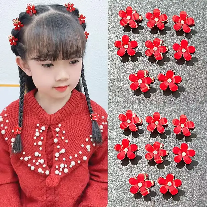 مشبك شعر صغير على شكل زهرة لؤلؤة عتيقة لتزيين الضفائر، إكسسوار شعر حلو، مشبك للشعر الأمامي