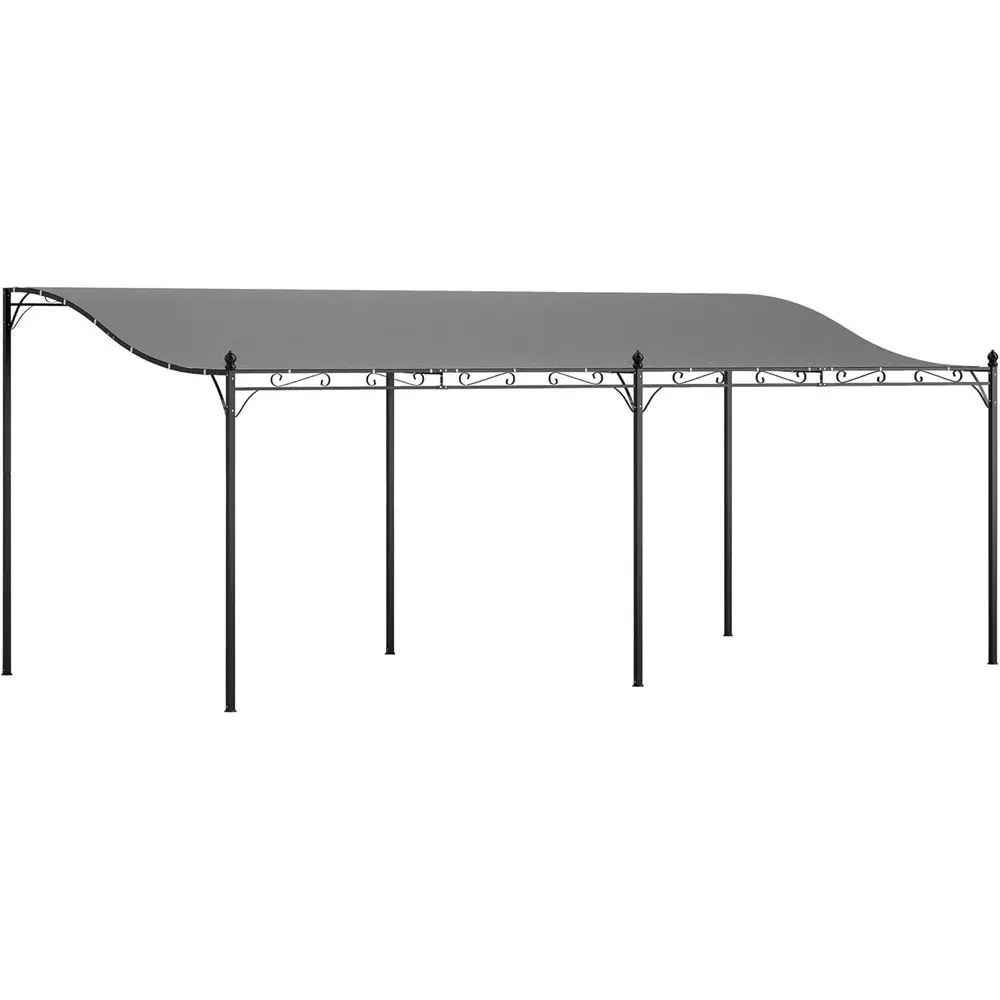 

Уличная пергола 10' x 20', настенная металлическая беседка с устойчивой к атмосферным воздействиям тканью и дренажными отверстиями, для заднего двора, сада или веранды