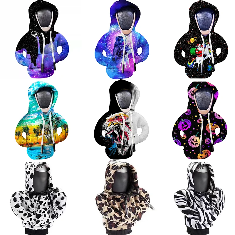 1 قطعة والعتاد التحول هوديي سيارة التحول المقبض غطاء مقنعين البلوز شيفتر المقبض هوديي لطيف اكسسوارات السيارات السيارات الديكور الداخلي